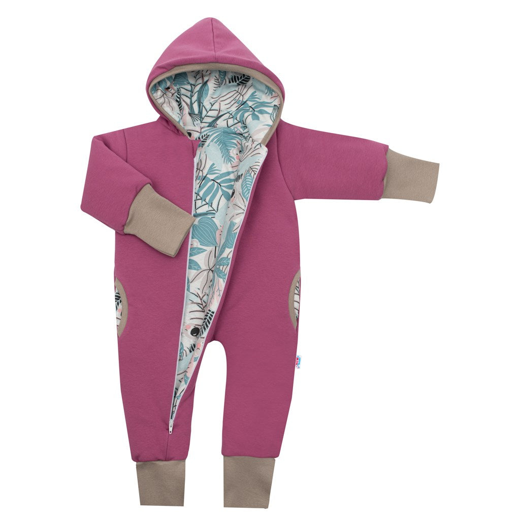 New Baby Spring paars-roze boxpak met capuchon, maat 62 (3-6 mnd)