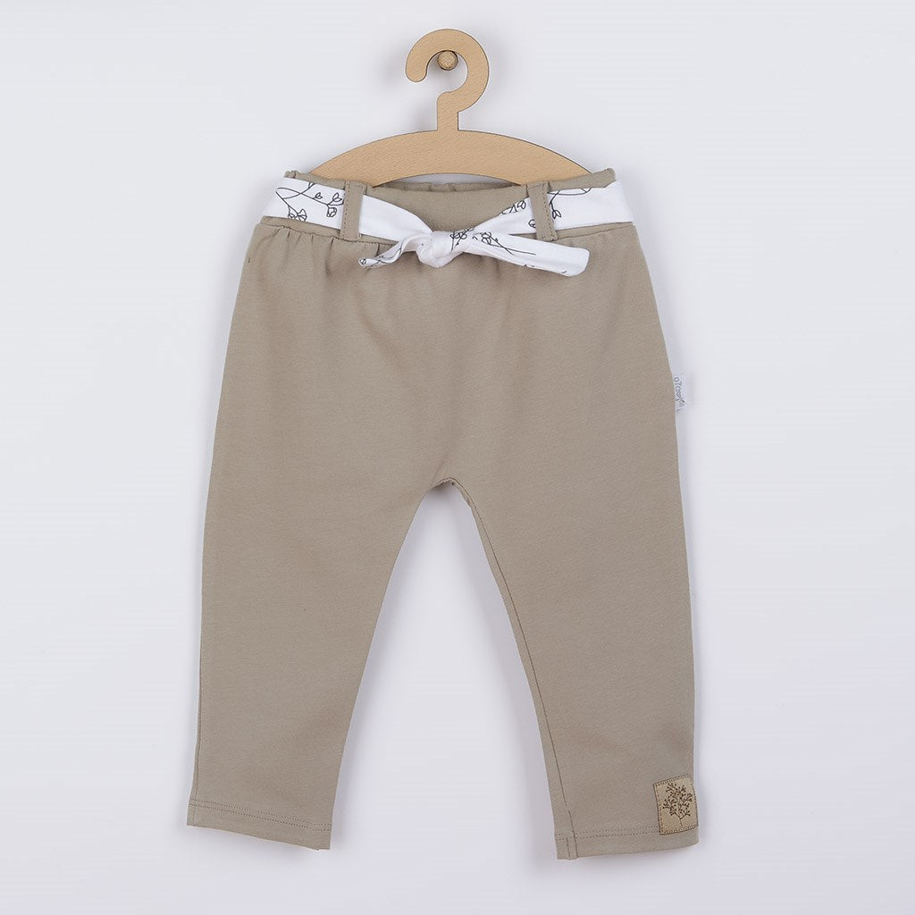 Katoenen babyjoggingbroek Nicol Ella beige, maat 56 (0-3 mnd)