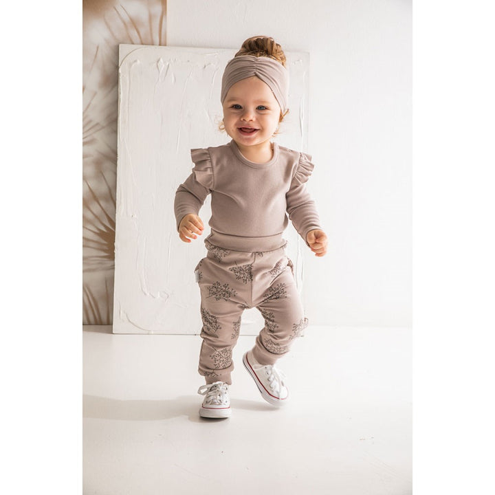 Katoenen babyjoggingbroek Nicol Ella beige, maat 62 (3-6 mnd)