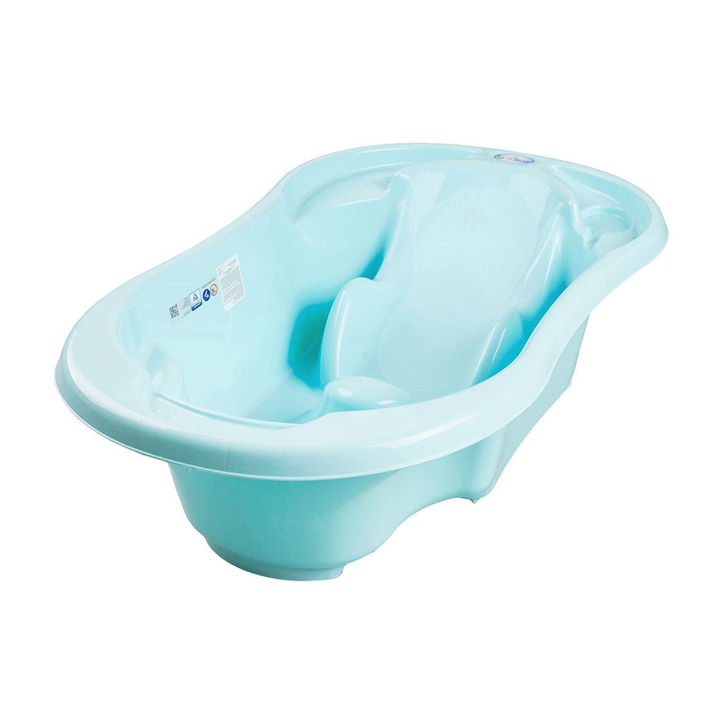 Anatomisch geprofileerd babybadje met afvoer KOMFORT 2-in-1 turquoise
