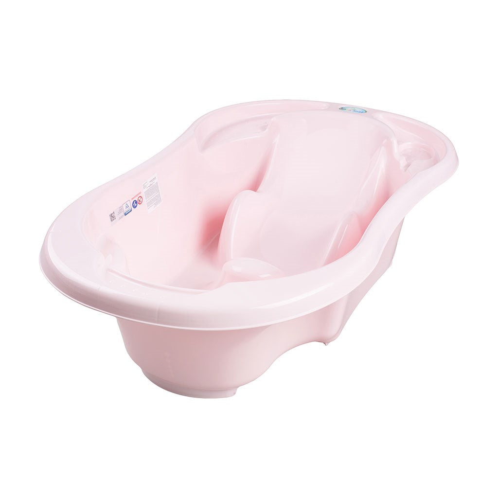 Anatomisch babybadje met afvoer KOMFORT 2-in-1 lichtroze