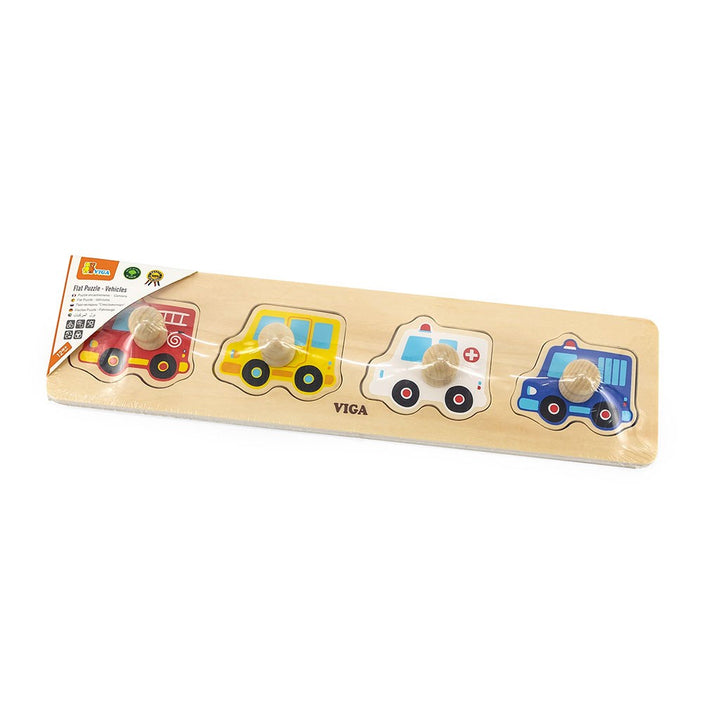 Houten puzzel met handgrepen voor de allerkleinsten Viga Auto&