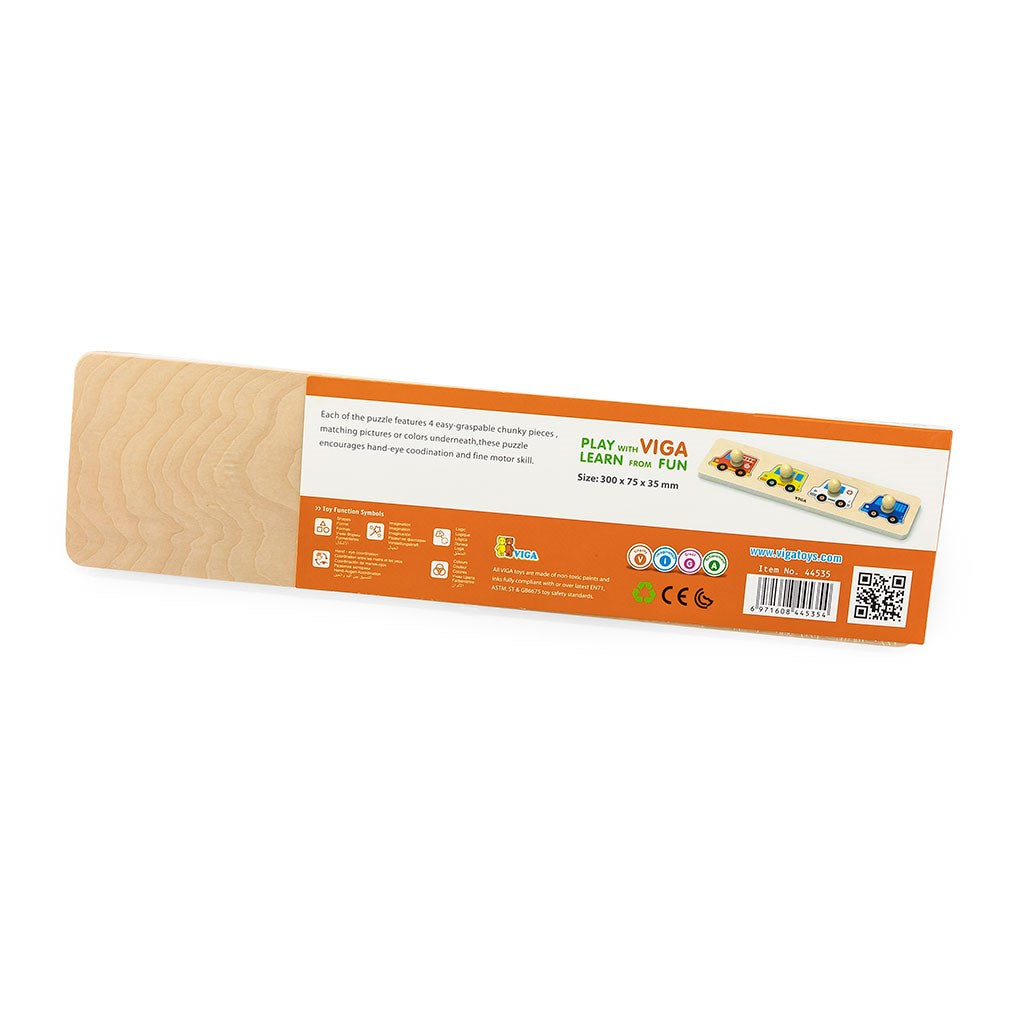 Houten puzzel met handgrepen voor de allerkleinsten Viga Auto&