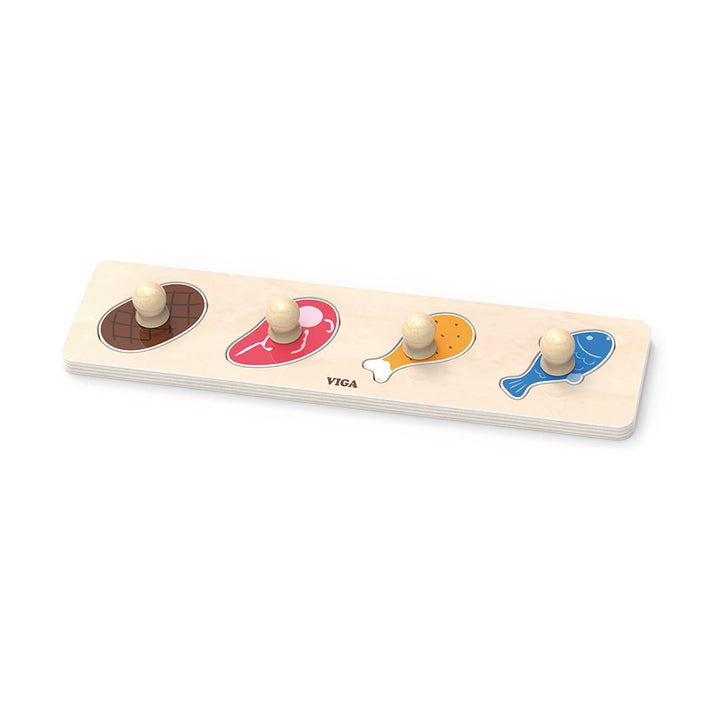 Houten puzzel met handgrepen voor de allerkleinsten Viga Eten