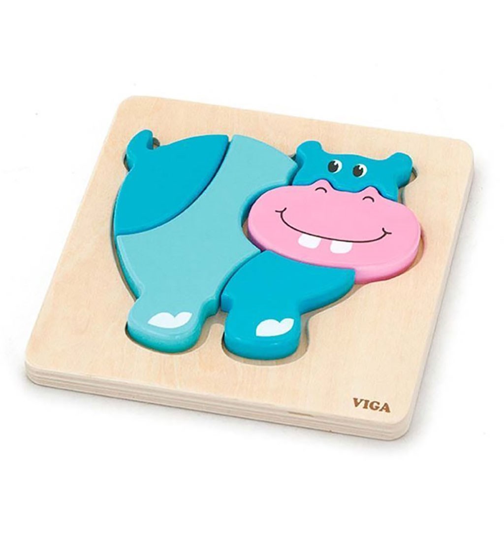 Houten puzzel voor de allerkleinsten Viga Nijlpaard