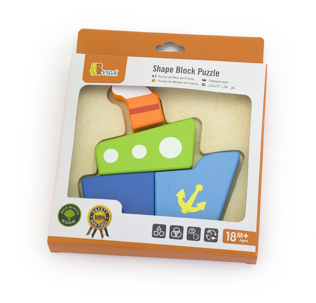 Houten puzzel voor kinderen Viga Boot