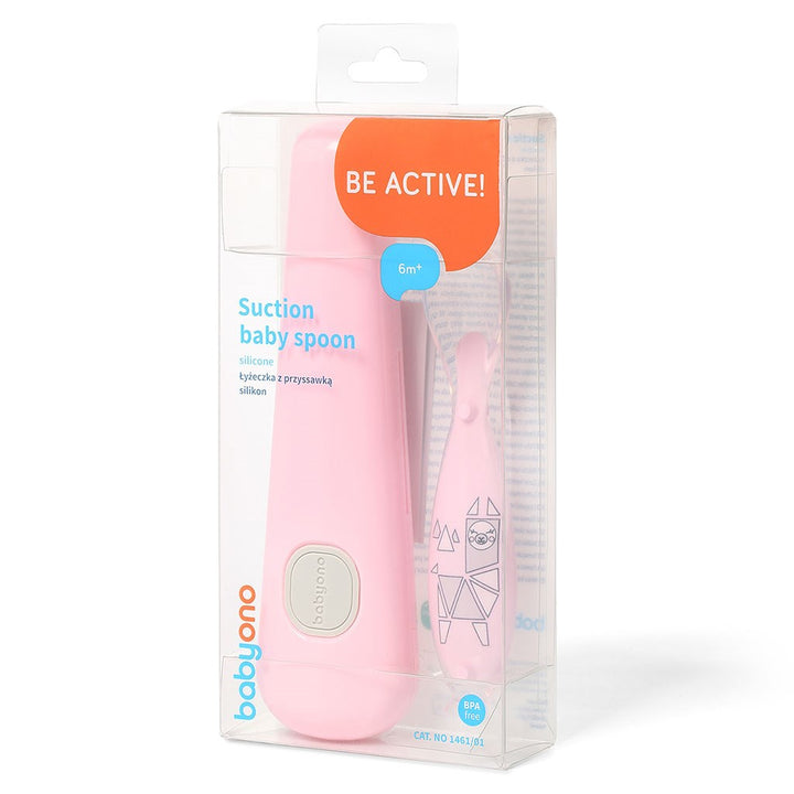 Lepel met zuignap Baby Ono roze