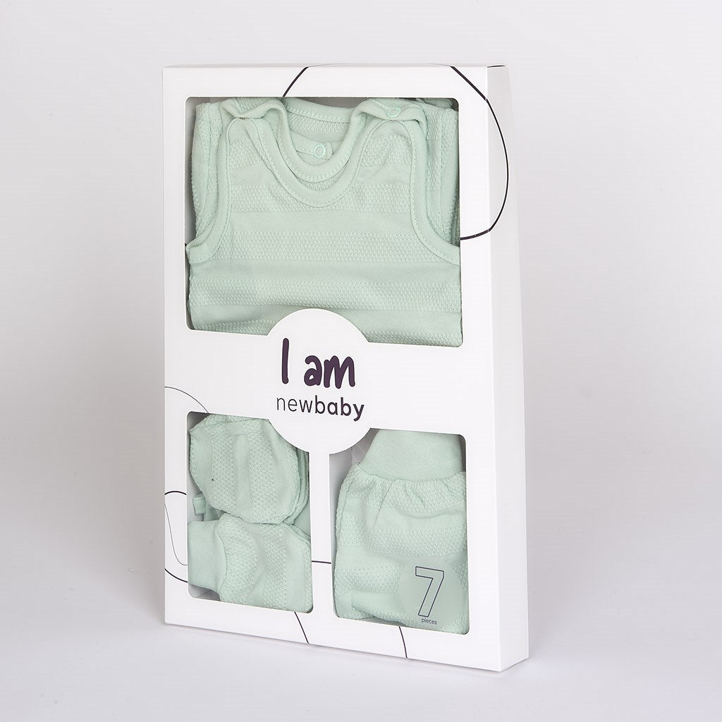 New Baby I AM 7-delige kraamset munt, maat 62 (3-6 mnd)