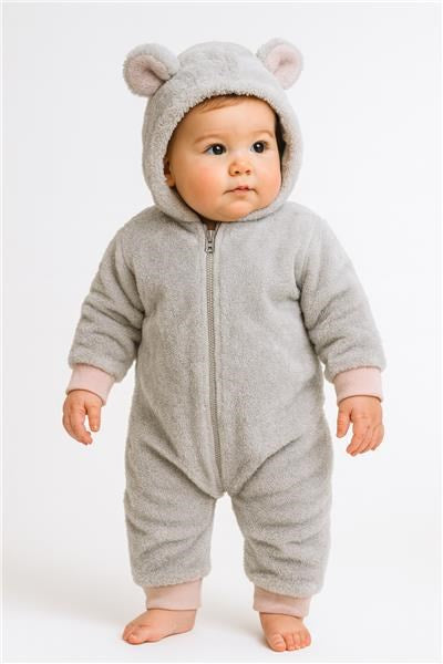 New Baby Teddy bear winterboxpak grijs en roze, maat 62 (3-6 mnd)