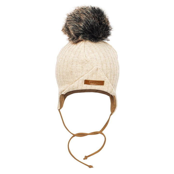 Herfst-babymutsje met nekwarmer New Baby Special One beige, maat 68 (4-6 mnd)