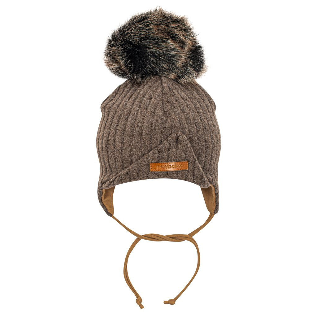 Herfst-babymutsje met nekwarmer New Baby Special One bruin, maat 74 (6-9 mnd)