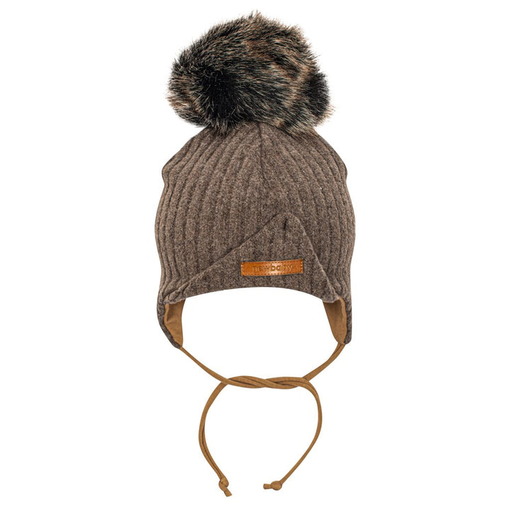 Herfst-babymutsje met nekwarmer New Baby Special One bruin, maat 74 (6-9 mnd)