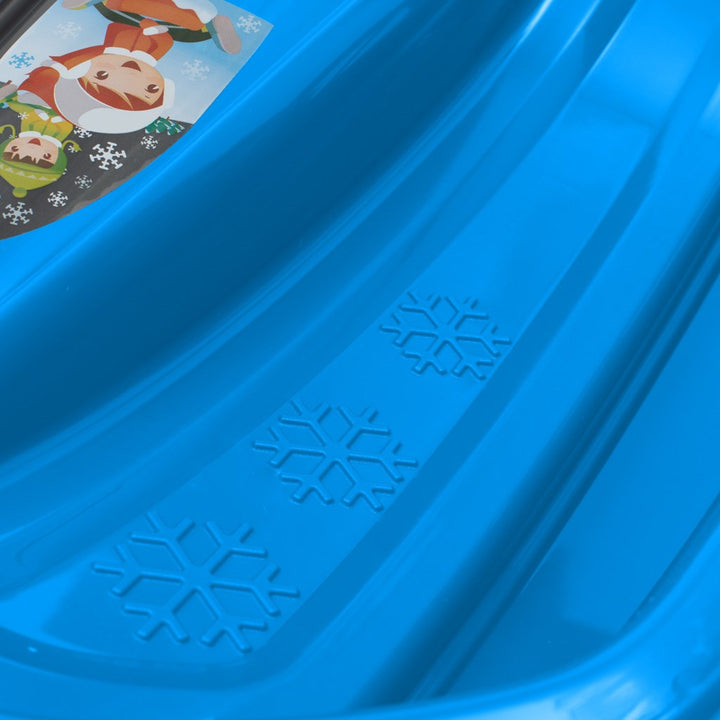 Kunststof slee met rugleuning en remmen Baby Mix SPEED BOB blauw