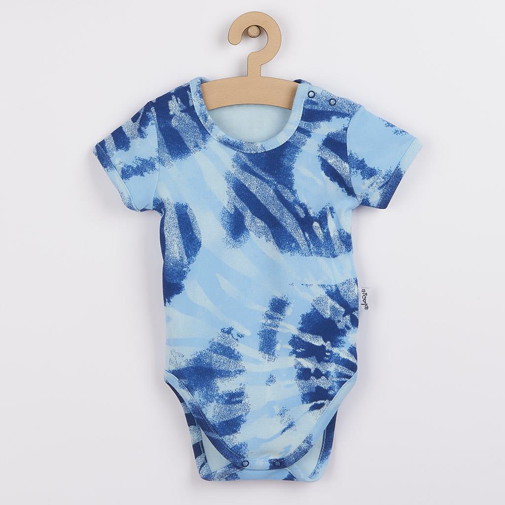 Katoenen baby body met korte mouwen Nicol Tomi blauw, maat 68 (4-6 mnd)