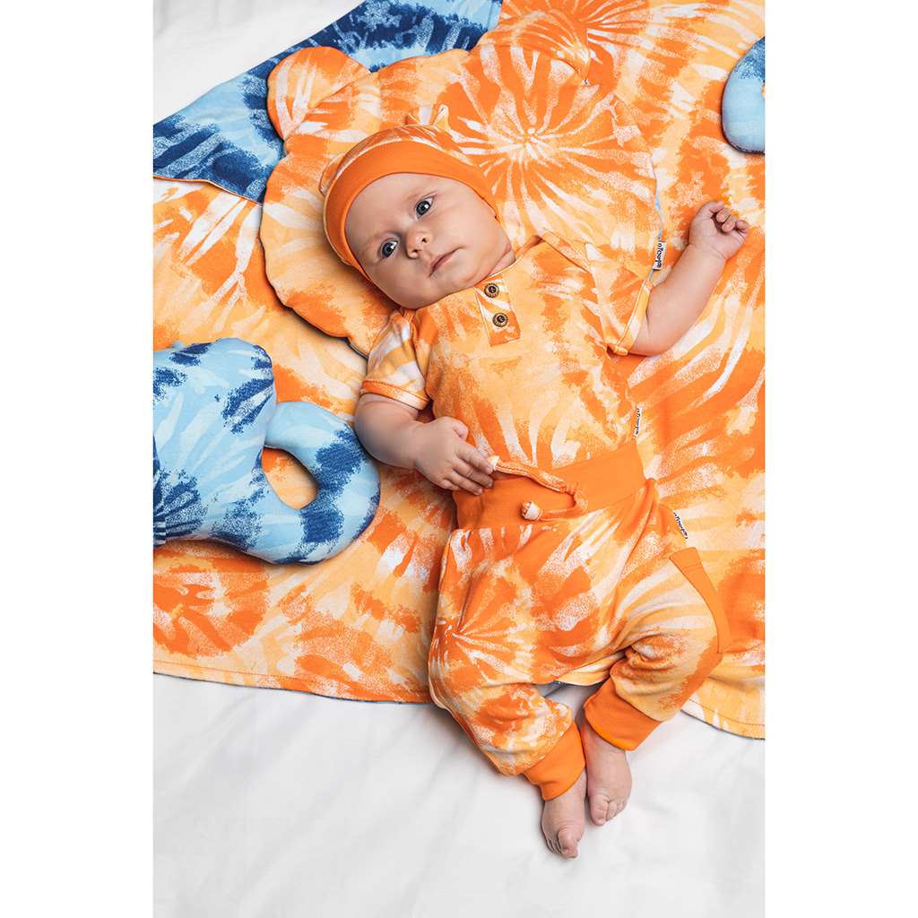 Katoenen baby body met korte mouwen Nicol Tomi oranje, maat 62 (3-6 mnd)