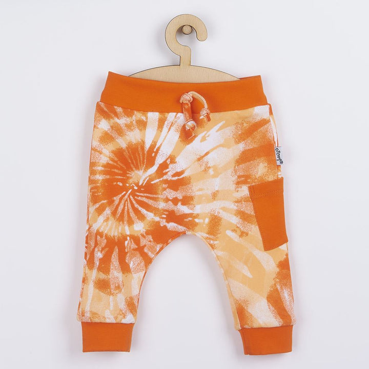 Katoenen babyjoggingbroek Nicol Tomi oranje, maat 56 (0-3 mnd)