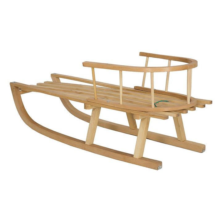 Kinderslee van hout met rugleuning en trektouw BAYO 90 cm