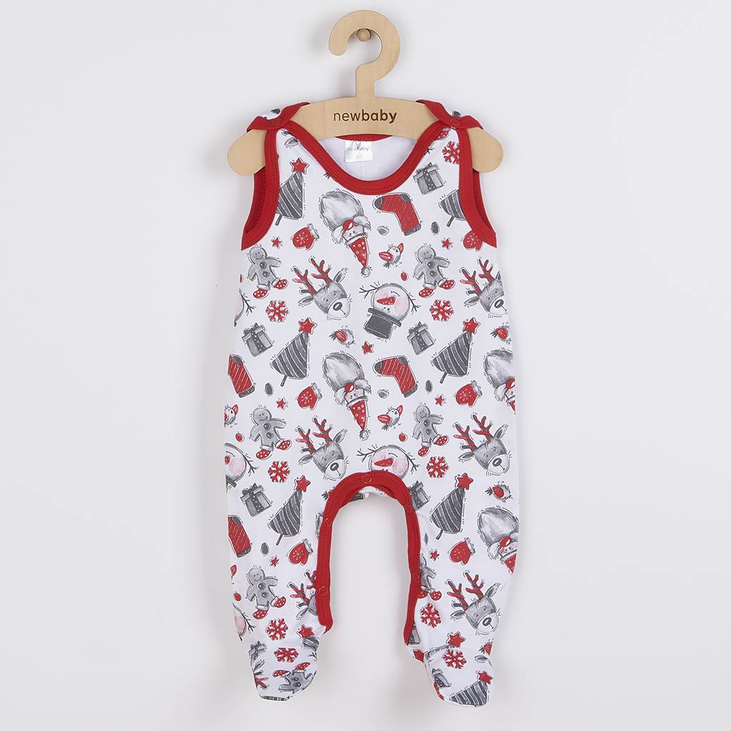 Katoenen baby rompertjes New Baby Christmas, maat 80 (9-12 mnd)