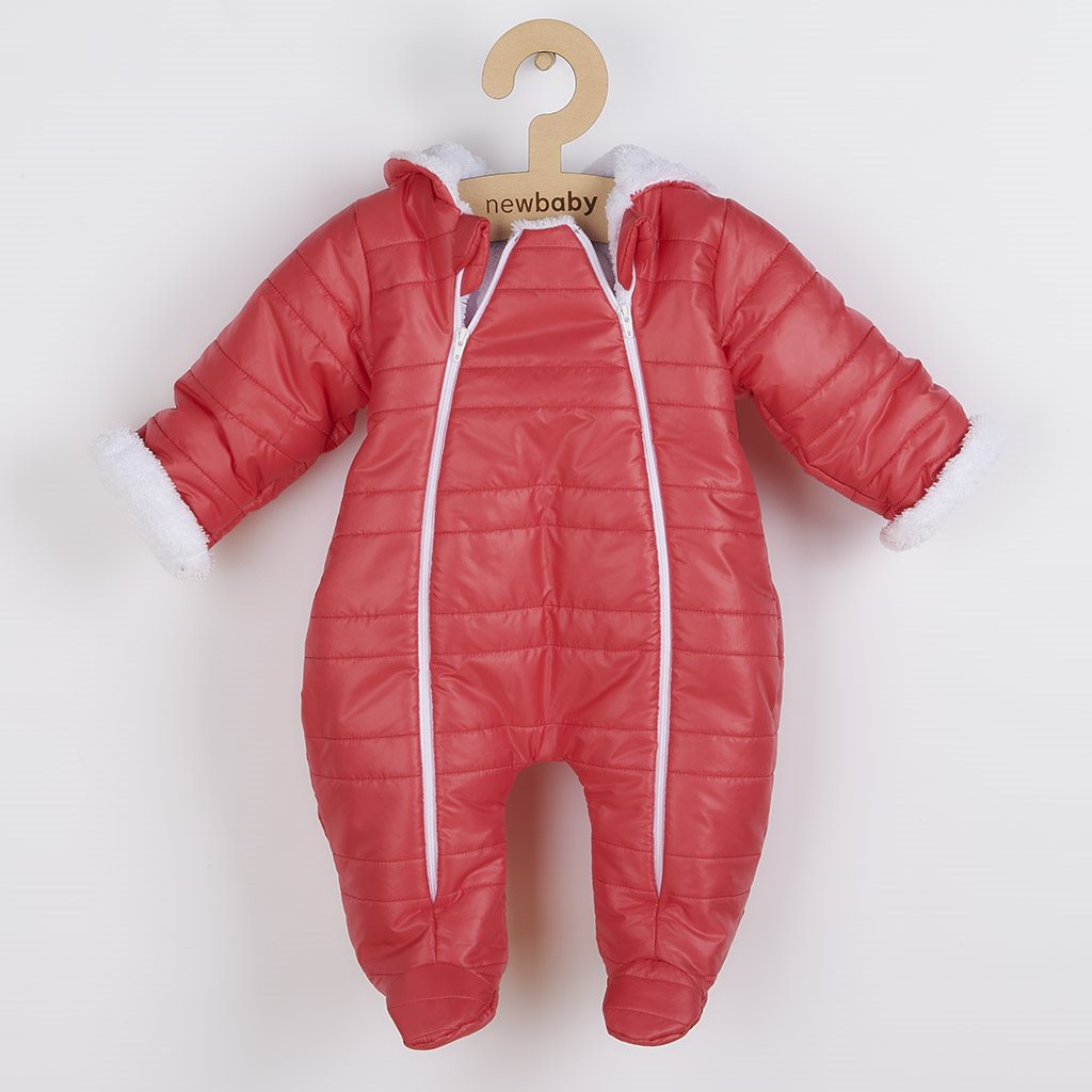 New Baby Pumi frambozenrood babywinterboxpak met capuchon en oortjes, maat 56 (0-3 mnd)