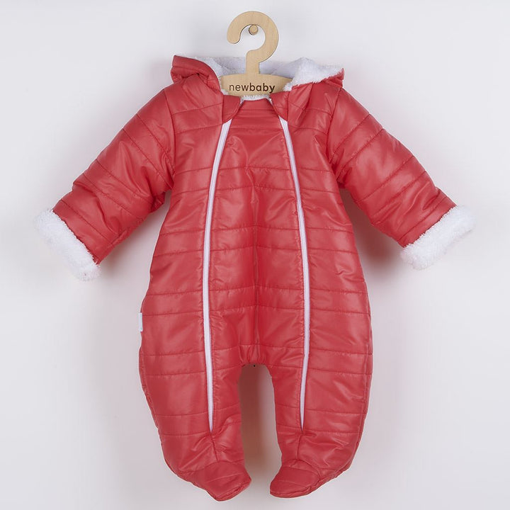New Baby Pumi frambozenrood babywinterboxpak met capuchon en oortjes, maat 56 (0-3 mnd)
