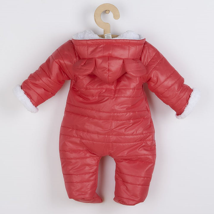 New Baby Pumi frambozenrood babywinterboxpak met capuchon en oortjes, maat 56 (0-3 mnd)