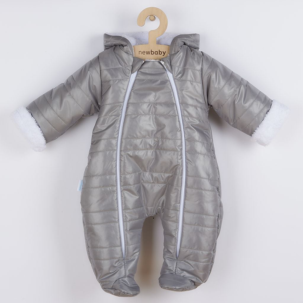 New Baby Pumi grijs babywinterboxpak met capuchon en oortjes, maat 68 (4-6 mnd)