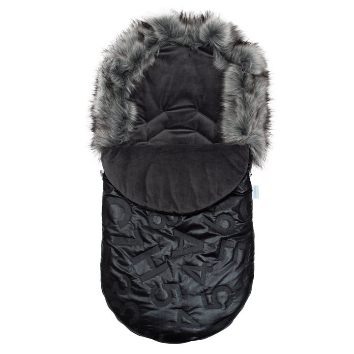 New Baby luxe voetenzak met bont zwart