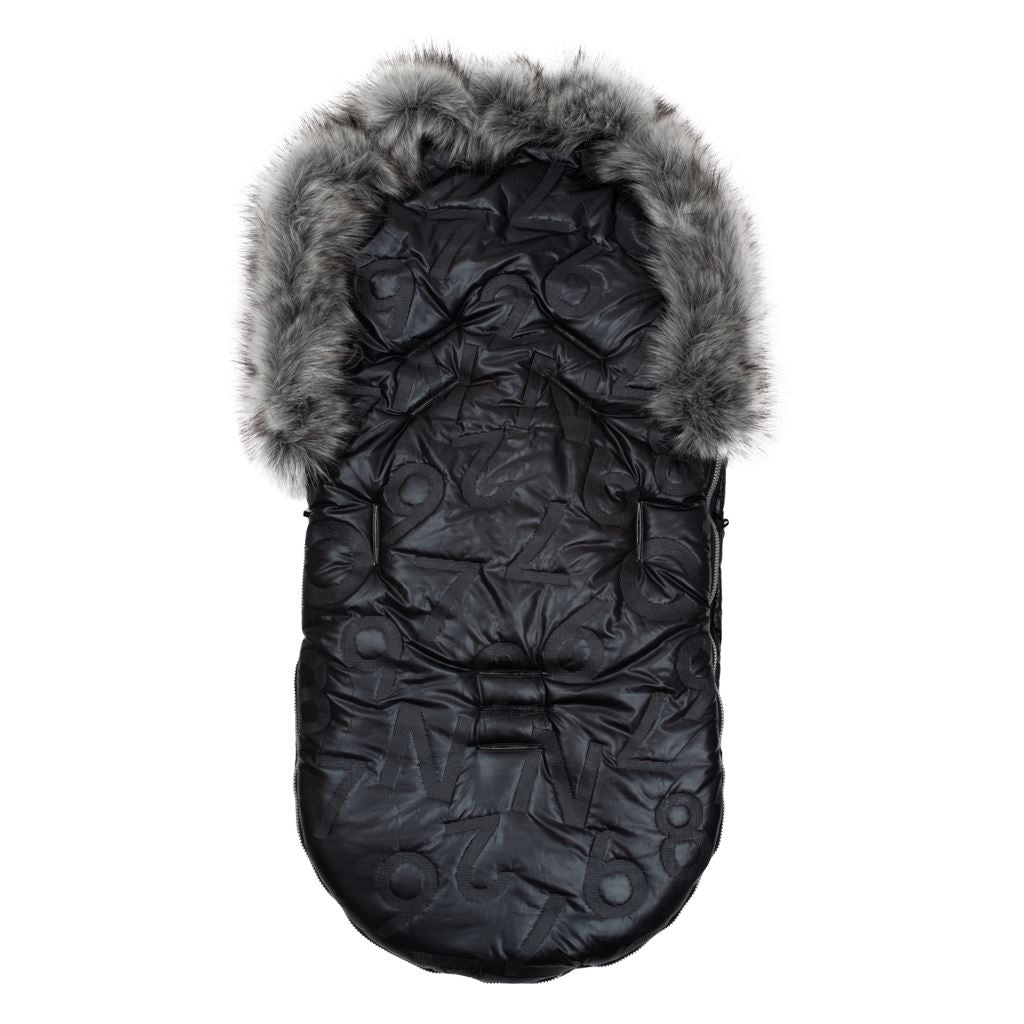 New Baby luxe voetenzak met bont zwart