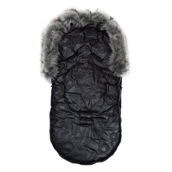 New Baby luxe voetenzak met bont zwart