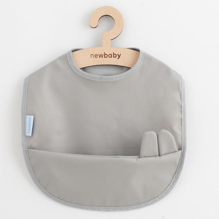 Wasbaar slabbetje New Baby 34x45 cm grijs