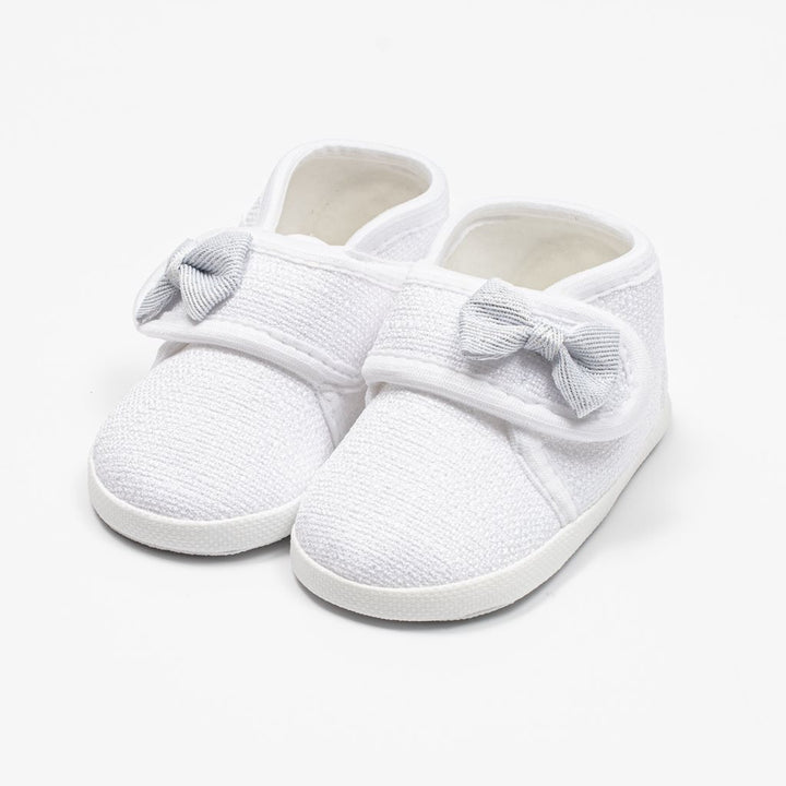 Babyslofjes met strikje New Baby wit 12-18 mnd, maat 12-18 mnd