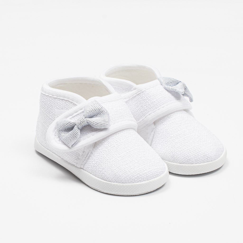 Babyslofjes met strikje New Baby wit 12-18 mnd, maat 12-18 mnd