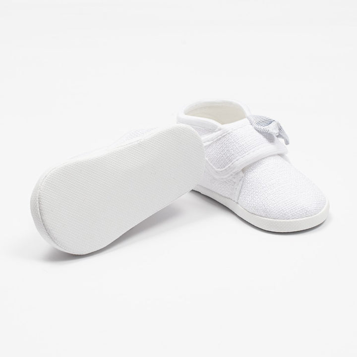Babyslofjes met strikje New Baby wit 12-18 mnd, maat 12-18 mnd