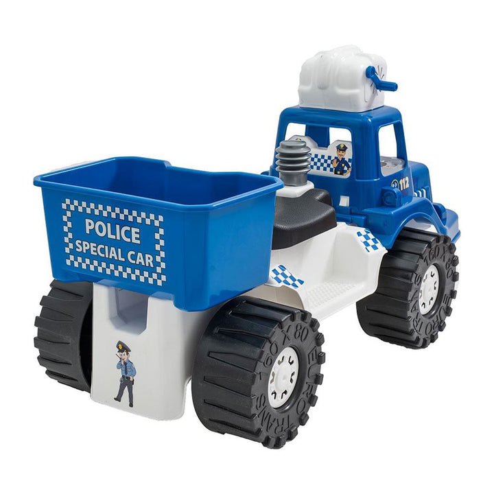 Kinderpolitieloopauto met bellenblazer BAYO 70 cm