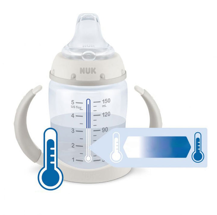 NUK baby leerfles met temperatuurcontrole 150 ml wit