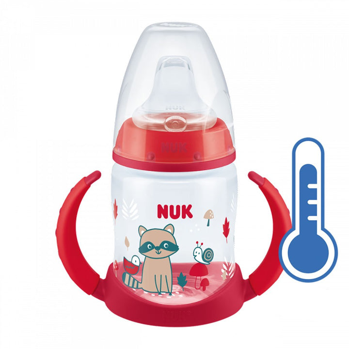 NUK baby leerfles met temperatuurcontrole 150 ml rood