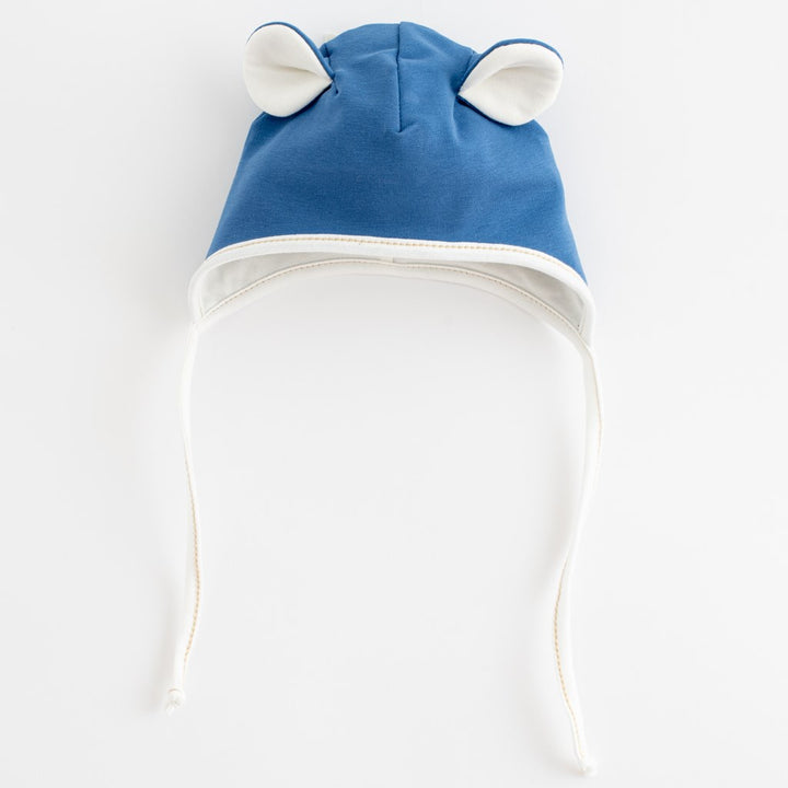 Lente-babymutsje met nekwarmer New Baby Sebastian blauw, maat 56 (0-3 mnd)