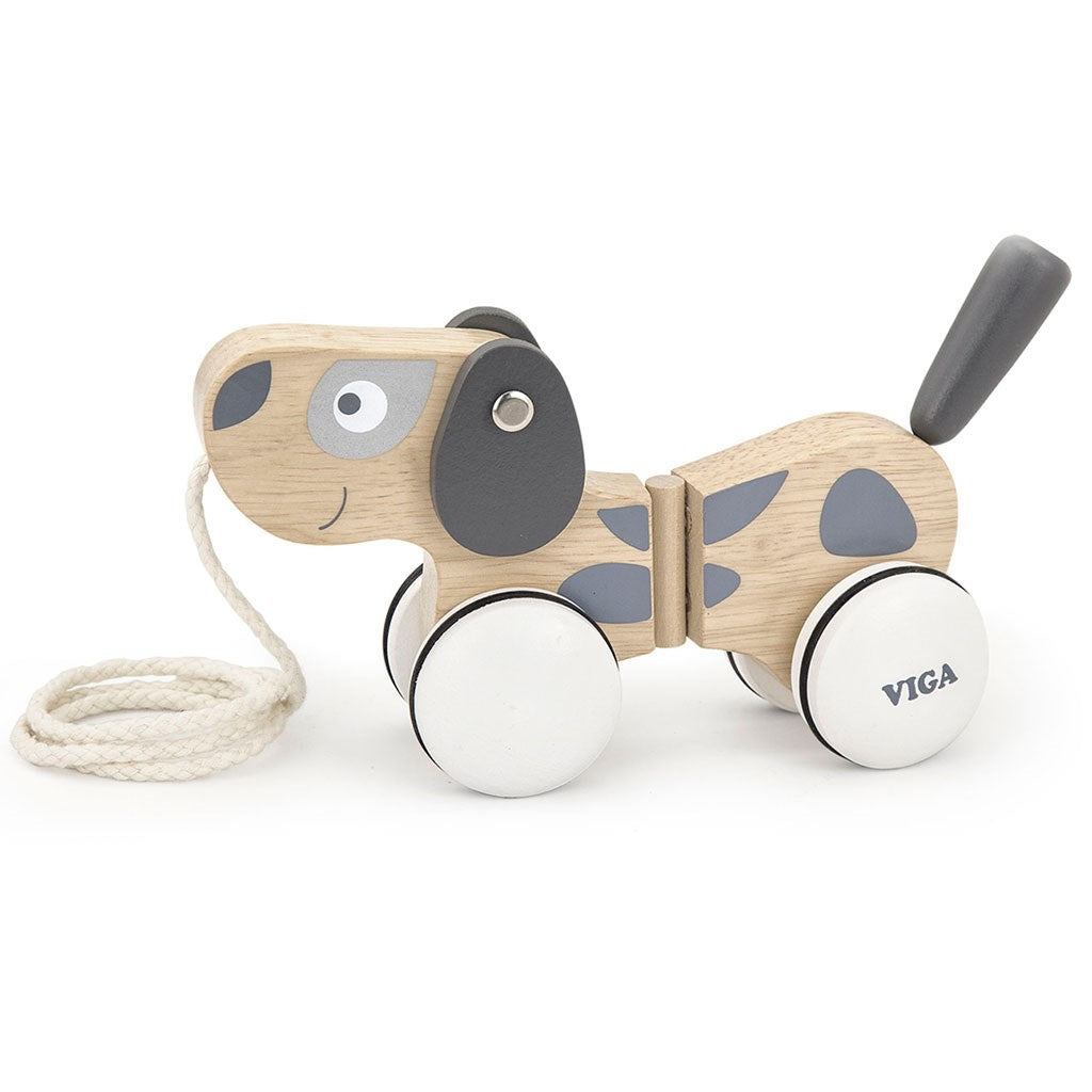 Houten trekspeelgoed aan een touw Viga Hond