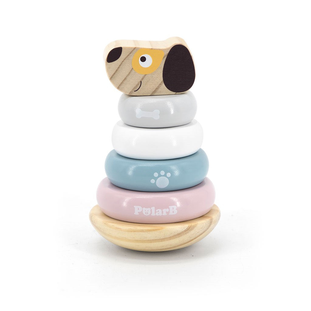 Houten stapelpiramide Viga Hond meerkleurig