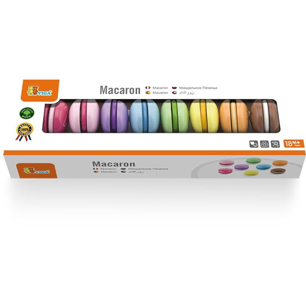 Houten regenboogmacarons Viga