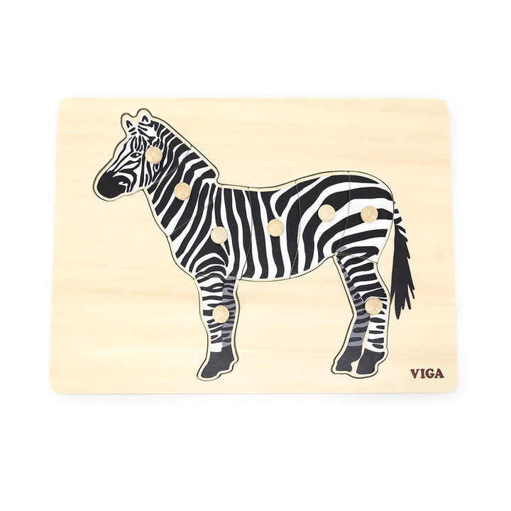 Houten kinderpuzzel Montessori Viga Zebra