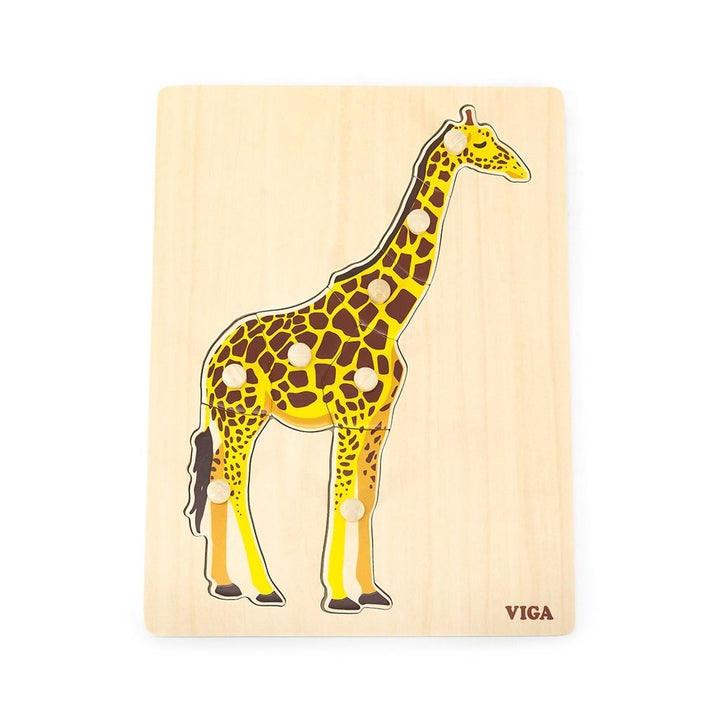 Houten kinderpuzzel Montessori Viga Giraffe