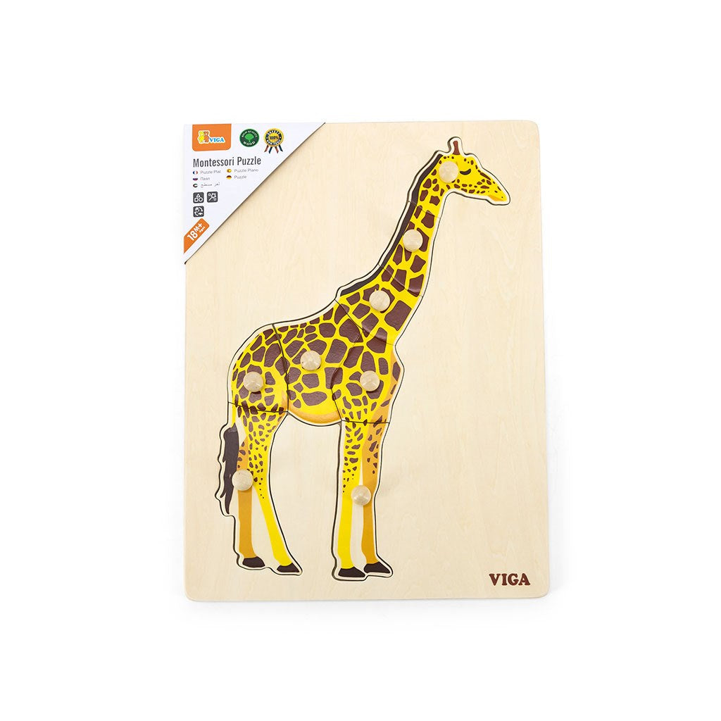 Houten kinderpuzzel Montessori Viga Giraffe