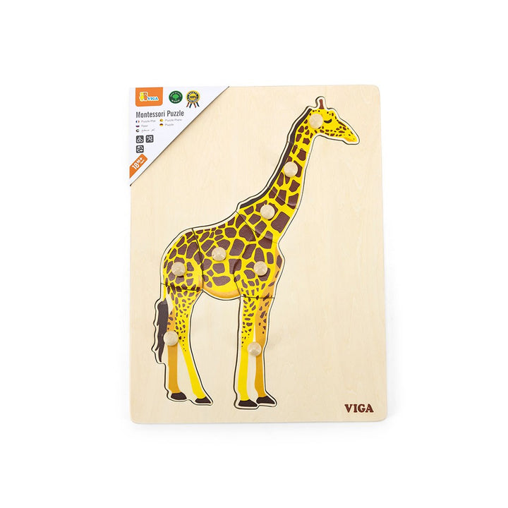 Houten kinderpuzzel Montessori Viga Giraffe