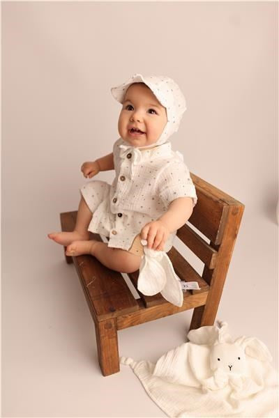 Mousseline babyslabbetje New Baby Arthur uni