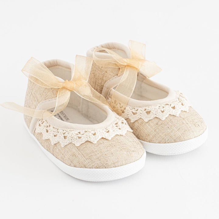 Babyslofjes met veters New Baby bruin 12-18 mnd, maat 12-18 mnd
