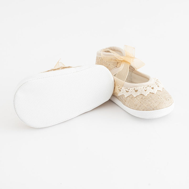 Babyslofjes met veters New Baby bruin 12-18 mnd, maat 12-18 mnd