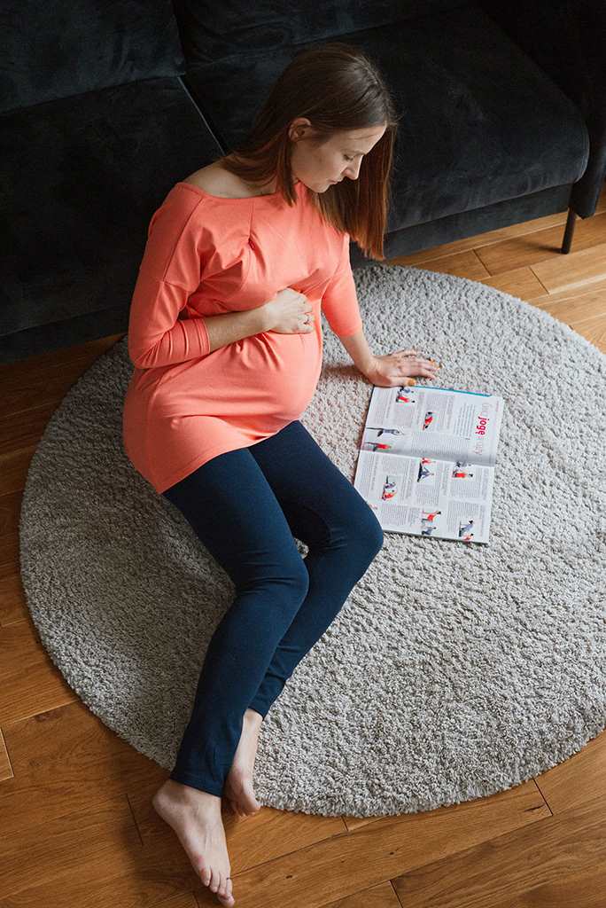 Zwangerschapslegging met hoge taille milk &amp; love blauw, maat S