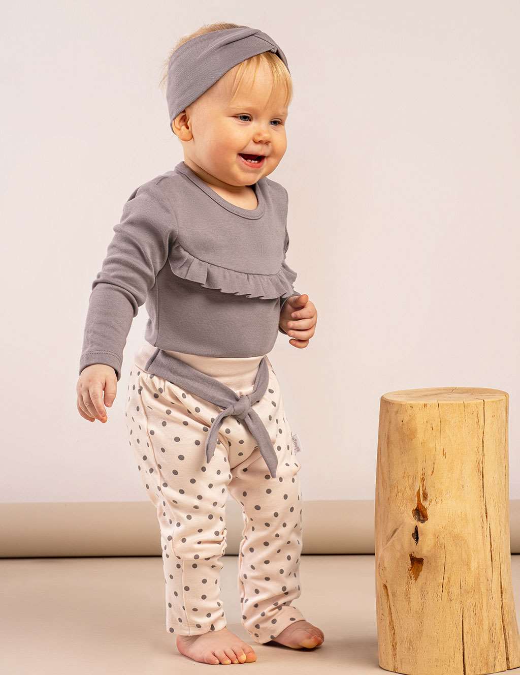 Baby body met lange mouwen Nicol Sara grijs, maat 80 (9-12 mnd)