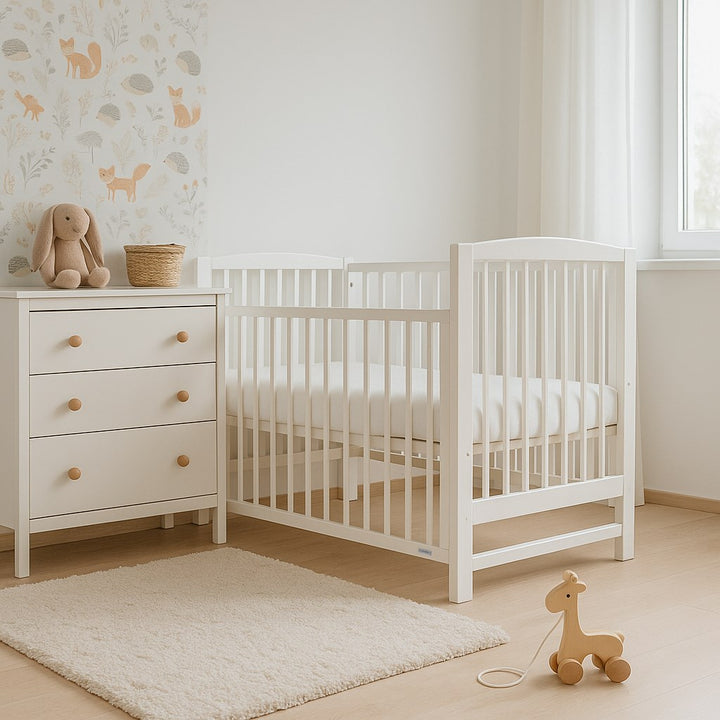 New Baby LILLY ledikant 120x60 met neerklapbare zijkant – wit – afbeelding 1